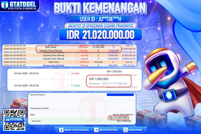 BUKTI KEMENANGAN GTATOGEL NEW ( TGL 04 - 02 - 2026 ) V3