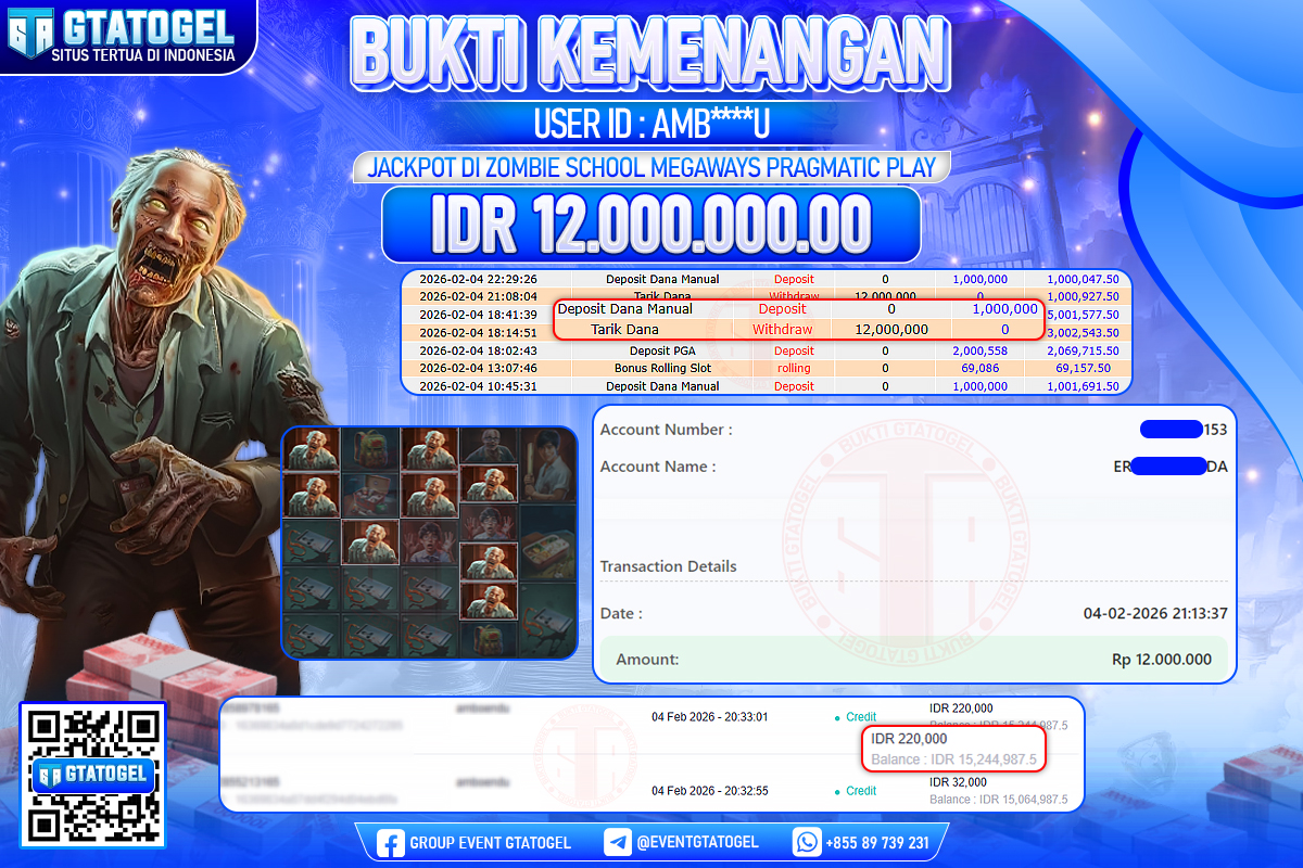 BUKTI KEMENANGAN GTATOGEL NEW ( TGL 05 - 02 - 2026 ) V2