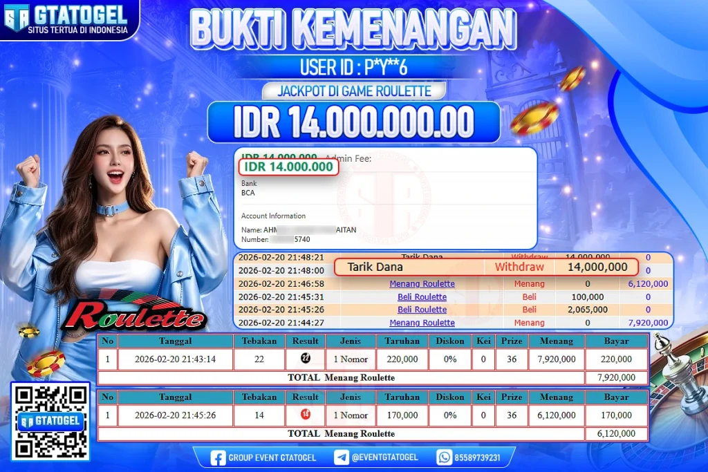 BUKTI KEMENANGAN GTATOGEL NEW ( TGL 21 - 02 - 2026 ) V2