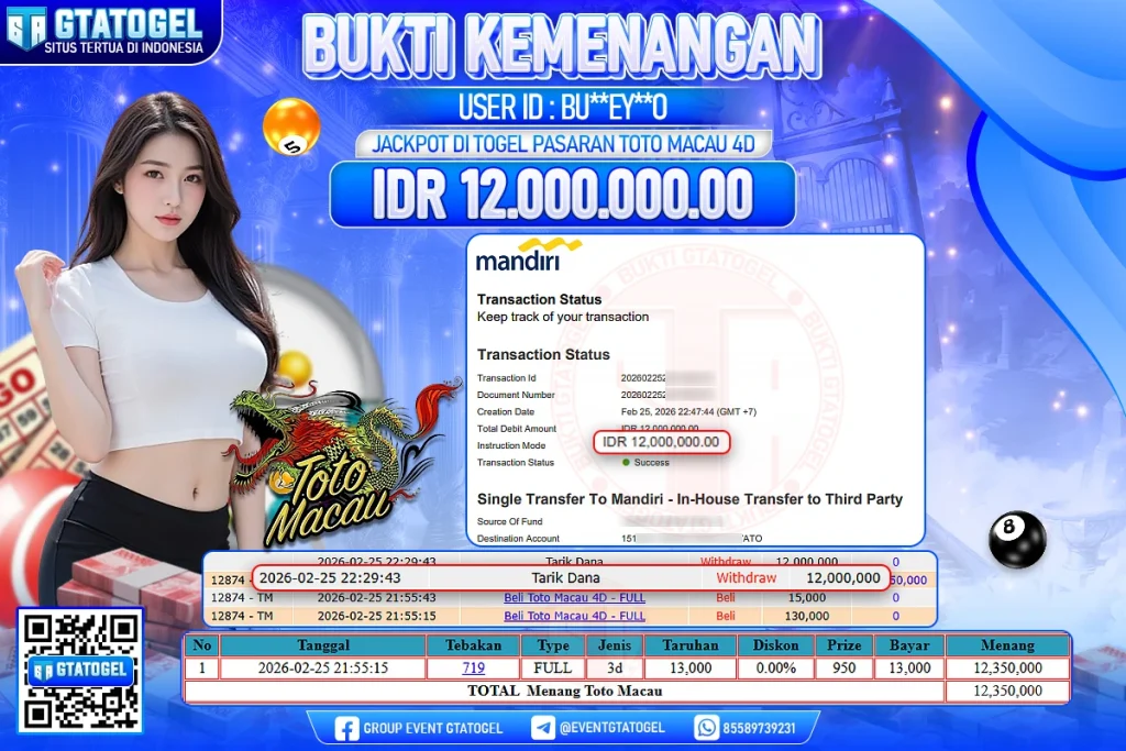BUKTI KEMENANGAN GTATOGEL NEW ( TGL 25 - 02 - 2026 ) V3
