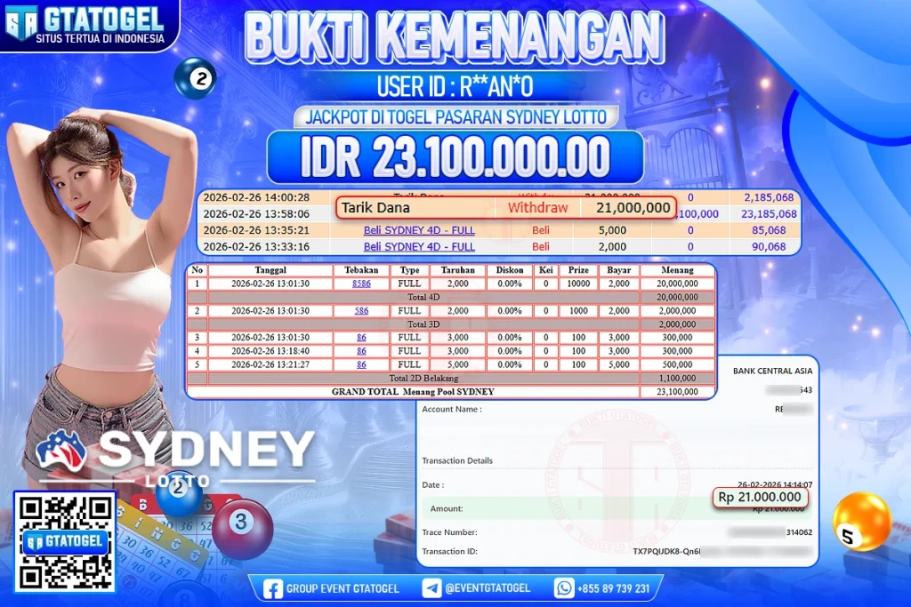 BUKTI KEMENANGAN GTATOGEL NEW ( TGL 26 - 02 - 2026 ) V2