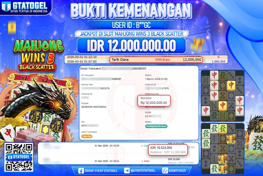 BUKTI KEMENANGAN GTATOGEL NEW ( TGL 01 - 03 - 2026 ) V2