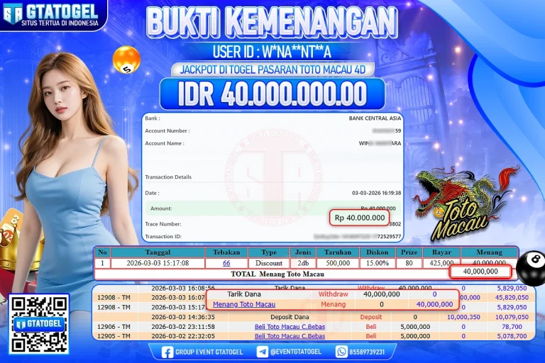 BUKTI KEMENANGAN GTATOGEL NEW ( TGL 03 - 03 - 2026 ) V2