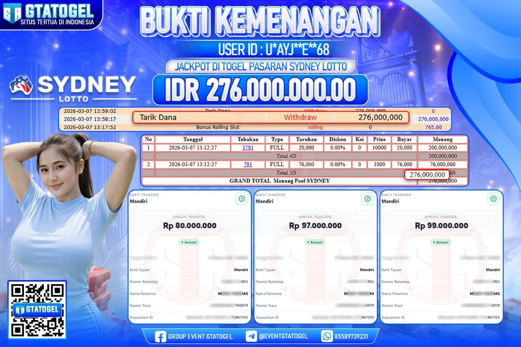 BUKTI KEMENANGAN GTATOGEL NEW ( TGL 07 - 03 - 2026 ) V2