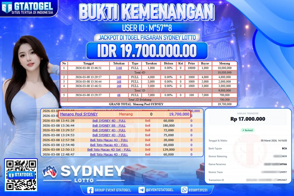 BUKTI KEMENANGAN GTATOGEL NEW ( TGL 08 - 03 - 2026 ) V2