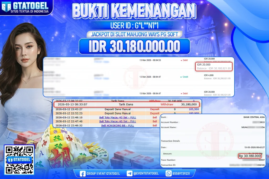 BUKTI KEMENANGAN GTATOGEL NEW ( TGL 13 - 03 - 2026 ) V1